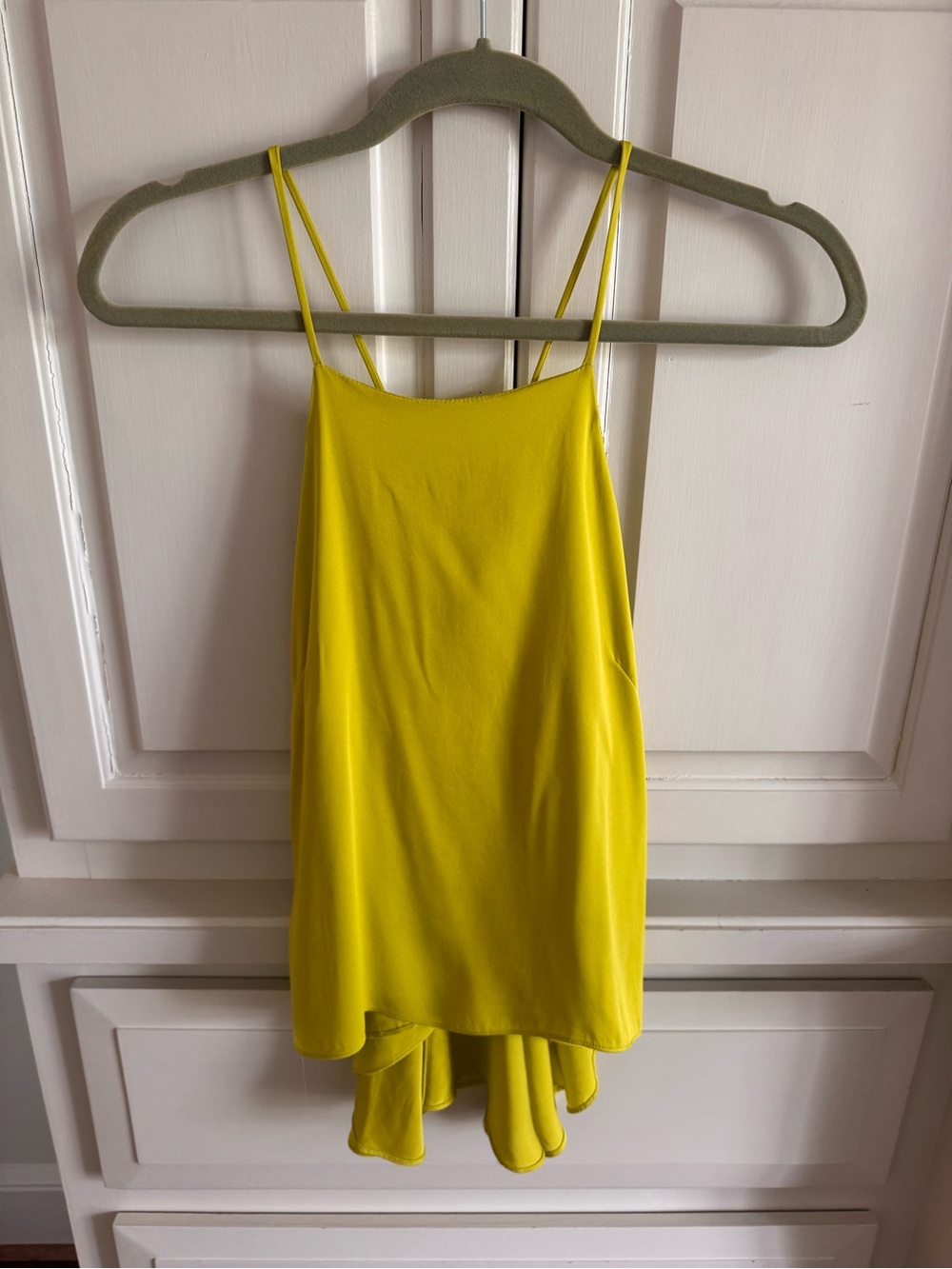 Milly Lemon Yellow Double-Strap Silk Camisole